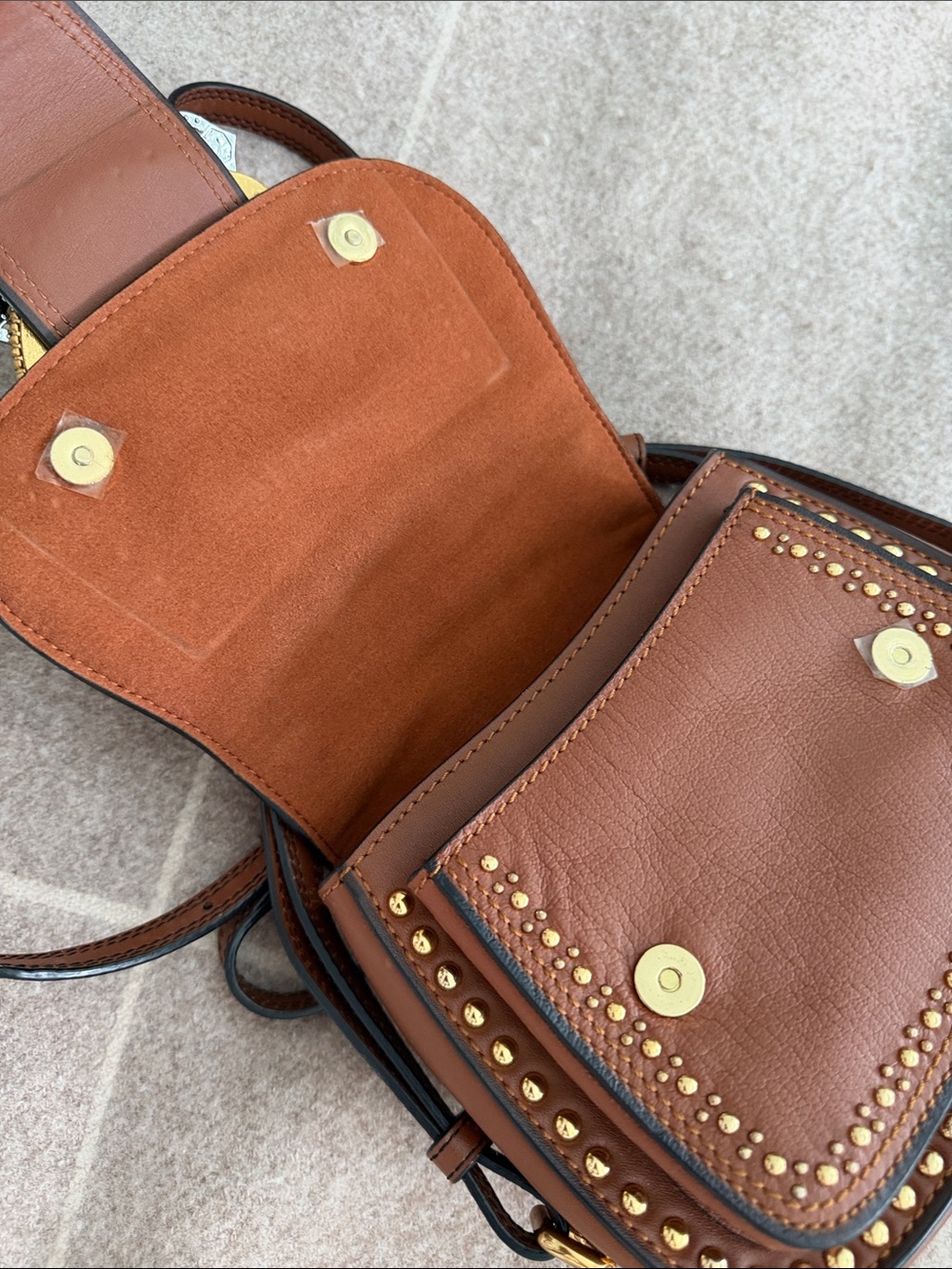 Miu Miu Brown Mini Crossbody with Jeweled Floral Buckle - Picture 10 of 11